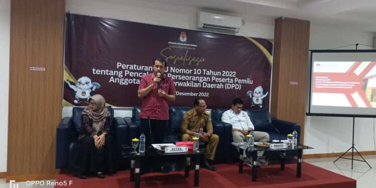 KPU Merangin Sosialisasi Peraturan PKPU Nomor 10 tahun 2022,Syarat Pencalonan Perorangan DPD