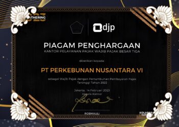PTPN VI Terima  Penghargaan Pajak