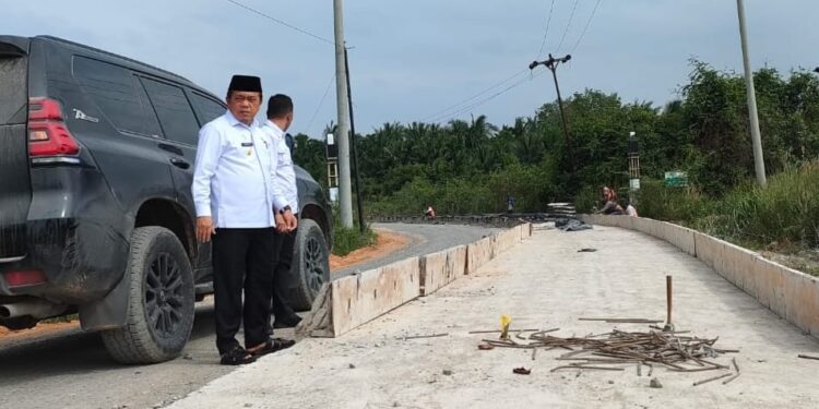 Lagi Proses Pengerjaan, Al Haris Tinjau Proyek Jalan Provinsi Sungai Saren-Senyerang Tanjabbar