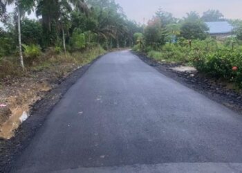 PTPN IV Regional 2 Aspal Jalan Utama Warga Desa di Mandailing Natal