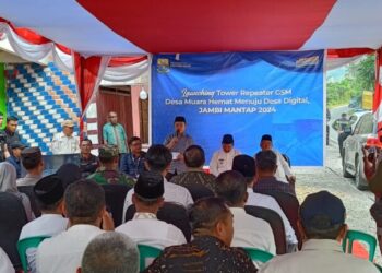Al Haris Launching Tower Repeater GSM, Kini  di Muara Hemat Sudah Ada Sinyal HP