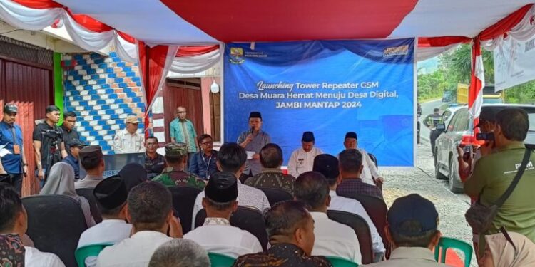 Al Haris Launching Tower Repeater GSM, Kini  di Muara Hemat Sudah Ada Sinyal HP