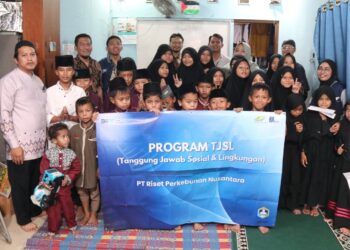 Tim TJSL Berkolaborasi dengan BUMN Muda Perkebunan PT RPN, Salurkan Dana TJSL Kepada Anak Yatim