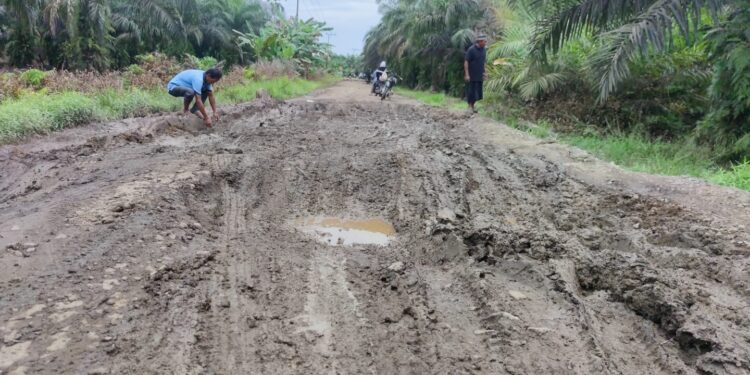 Jalan di Simbur Naik Tanjabtim Bak Kubangan Kerbau