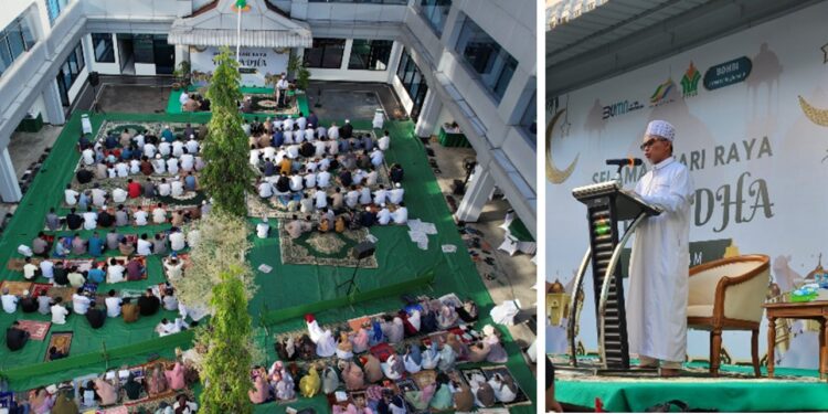 Sholat Idul Adha 1445 H dan Penyembelihan Hewan Kurban  digelar di Kantor Regional V PTPN IV