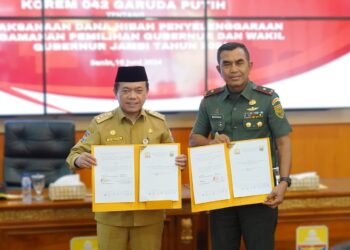 Gubernur Al Haris Hibahkan Dana Pengamanan Pilkada 5,8 Milyar Kepada Korem 042 Gapu