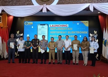 Gubernur Al Haris Launching Implementasi Sertifikat Elektronik BPN 4 Daerah Ini