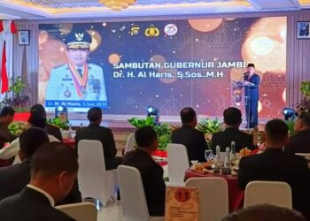 Gubernur Al Haris Hadiri Peringatan Hari Bhayangkara ke-78 di Polda Jambi