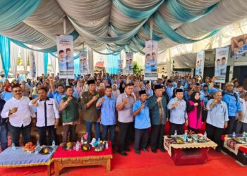 Al Haris dan Abdullah Sani Kompak Hadiri Pelantikan Tim Pemenangan Haris-Sani Tanjab Timur 