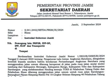 Pemprov Jambi Keluarkan Penegasan Soal Angkutan Batubara Dilarang Lewat Jalan Umum: Nekat Akan Ditindak