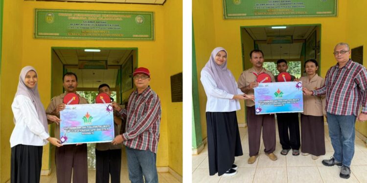 SMP 35 Tebo Dapat Sarana Tenis Meja Dari PTPN IV Regional 4