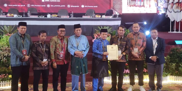 KPU Tetapkan Al Haris-Sani Jadi Gubernur dan Wagub Terpilih Pilgub Jambi 2024