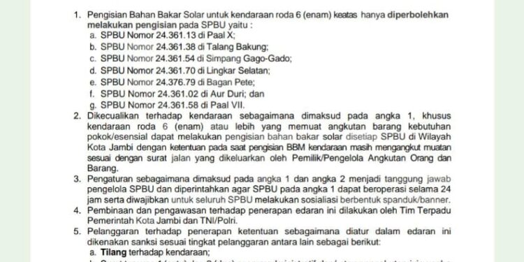 Instruksi Wali Kota Jambi Soal Pembatasan Pengisian Solar Tuai Sorotan LPKNI