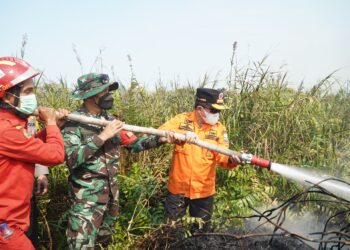 Tak Gentar Lewati Medan Sulit, Al Haris Berjibaku Padamkan Karhutla di Pelosok Tanjabtim