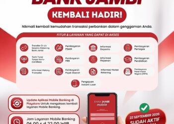Mobile Banking Bank Jambi Kembali Aktif, Nasabah Diminta Perbarui Aplikasi